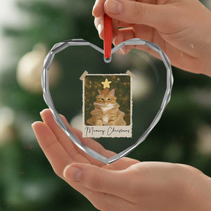 Meowy Christmas Heart Crystal Glass Ornament Funny Cat Xmas Tree Retro Vintage Photo TS10 Print Your Wear