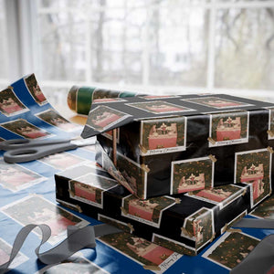 Meowy Christmas Wrapping Paper Roll Cute Cat Lovers Xmas Retro Vintage Photo TS10 Black Print Your Wear