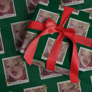 Meowy Christmas Wrapping Paper Roll Funny Cat Lovers Xmas Vintage Photo TS10 Green Print Your Wear