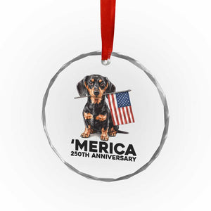 Merica Dachshund Lover Crystal Glass Ornament 250th Anniversary Gift TS12 Print Your Wear