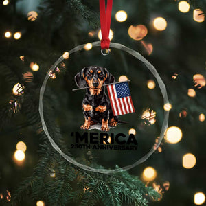Merica Dachshund Lover Crystal Glass Ornament 250th Anniversary Gift TS12 Print Your Wear