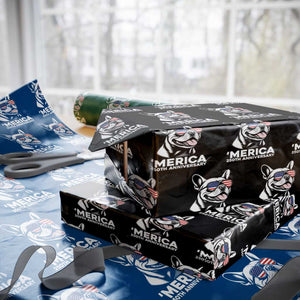 Merica French Bulldog Lover Wrapping Paper Roll 250th Anniversary Gift TS12 Black Print Your Wear