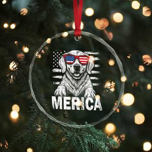 Merica Golden Retriever Crystal Glass Ornament Patriotic Dog US Flag 4th Of July TS02 Print Your Wear