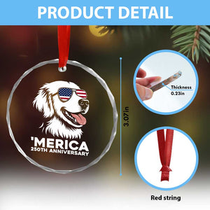 Merica Golden Retriever Lover Crystal Glass Ornament 250th Anniversary Gift TS12 Print Your Wear