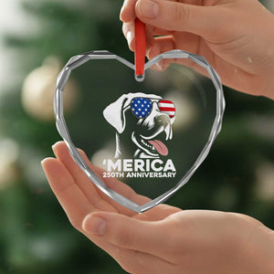 Merica Labrador Retriever Lover Heart Crystal Glass Ornament 250th Anniversary Gift TS12 Print Your Wear