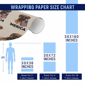 Merica Patriotic Boxer Mom Dad Gift Wrapping Paper Roll Merica 4th Of July