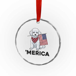 Merica Poodle Mom Dad Patriotic Gift Crystal Glass Ornament 4th Of July Pride TS12 Print Your Wear