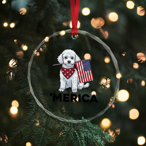Merica Poodle Mom Dad Patriotic Gift Crystal Glass Ornament 4th Of July Pride TS12 Print Your Wear