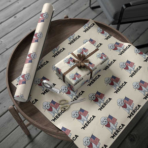 Merica Poodle Mom Dad Patriotic Gift Wrapping Paper Roll 4th Of July Pride
