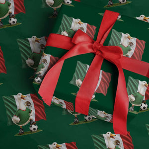 Merlin the Duck Mexico Flag Soccer Player Wrapping Paper Roll Mexican Pride Football Fans