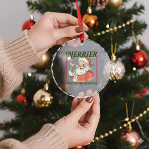 Merrier With Martinis Crystal Glass Ornament Funny Retro Santa Christmas Cocktail Lover TS02 Print Your Wear