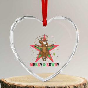 Merry And Rowdy Kwanzaa Santa Cowboy Christmas Gift Heart Crystal Glass Ornament TS12 Transparent Glass 3'' Heart Print Your Wear