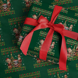Merry Brainrot Wrapping Paper Roll Funny Ugly Christmas Italian Meme Gift TS12 Green Print Your Wear