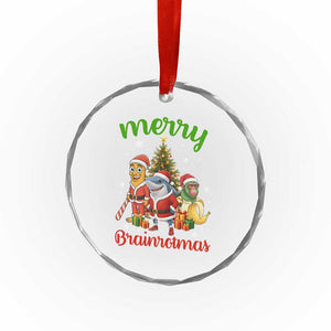 Merry Brainrotmas Crystal Glass Ornament Funny Italian Brainrot Meme Christmas TS12 Print Your Wear