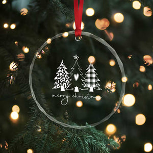 Merry & Bright Xmas Trees Crystal Glass Ornament Chic Winter Cute Holiday Gift TS10 Print Your Wear