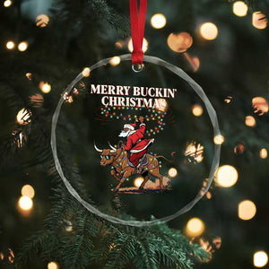 Merry Buckin Christmas Crystal Glass Ornament Black Santa Western Rodeo Gift TS12 Print Your Wear