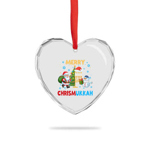 Merry Chrismukkah Heart Crystal Glass Ornament Happy Christmas Hanukkah Jewish Santa Snowman TS10 Print Your Wear