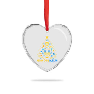 Merry Chrismukkah Heart Crystal Glass Ornament Jewish Happy Hanukkah Christmas Tree TS10 Print Your Wear