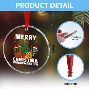 Merry Christmahanakwanzika Crystal Glass Ornament Christmas Hanukkah Kwanzaa Celebration Gift TS12 Print Your Wear