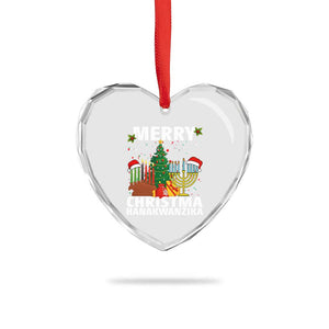 Merry Christmahanakwanzika Heart Crystal Glass Ornament Christmas Hanukkah Kwanzaa Celebration Gift TS12 Print Your Wear