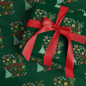 Merry Christmahanakwanzika Wrapping Paper Roll Funny Winter Holiday Gift TS12 Green Print Your Wear