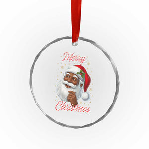 Merry Christmas Black Santa Claus Crystal Glass Ornament Retro Nostalgic Festive Holiday TS02 Print Your Wear