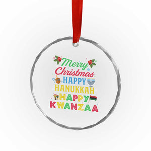 Merry Christmas Hanukkah Kwanzaa Crystal Glass Ornament Funny Holiday Gift TS12 Print Your Wear