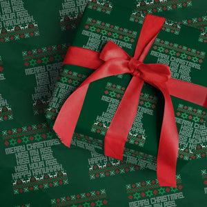 Merry Christmas Kiss My Ass Happy Hanukkah Wrapping Paper Roll TS10 Green Print Your Wear