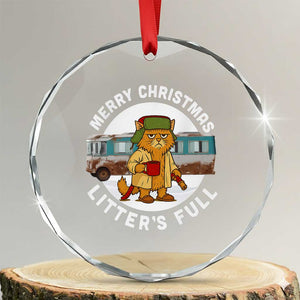 Merry Christmas Litters Full Crystal Glass Ornament Funny Christmas Vacation Cat TS10 Transparent Glass 3'' Circle Print Your Wear