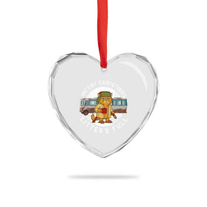 Merry Christmas Litters Full Heart Crystal Glass Ornament Funny Christmas Vacation Cat TS10 Print Your Wear