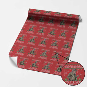 Merry Christmas Sumbitches Wrapping Paper Roll Funny Smokey Retro 80s Movie The Bandit Ugly Xmas TS10 Red Print Your Wear