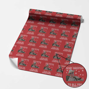 Merry Christmas To All You Sumbitches Wrapping Paper Roll Funny Ugly Xmas Retro 80s Movie TS10 Red Print Your Wear
