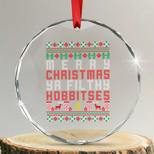 Merry Christmas Ya Filthy Animal Crystal Glass Ornament Funny Fantasy Movie Meme LOL Ugly Xmas TS10 Transparent Glass 3'' Circle Print Your Wear