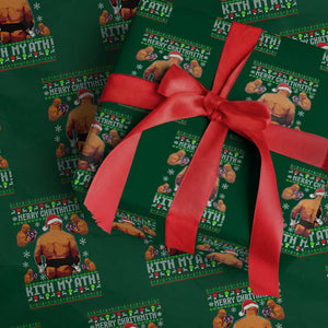 Merry Chrithmith Kith My Ath Funny Ugly Christmas Wrapping Paper Roll TS10 Green Print Your Wear