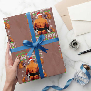 Merry Chrithmith Kith My Ath Funny Ugly Christmas Wrapping Paper Roll TS10 Mocha Print Your Wear