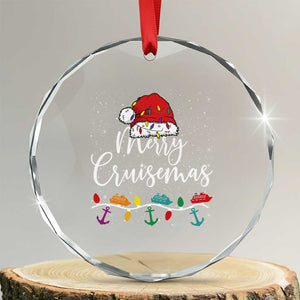 Merry Cruisemas Crystal Glass Ornament Family Christmas Cruise Holiday Trip TS10 Transparent Glass 3'' Circle Print Your Wear