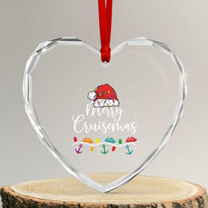 Merry Cruisemas Heart Crystal Glass Ornament Family Christmas Cruise Holiday Trip TS10 Transparent Glass 3'' Heart Print Your Wear