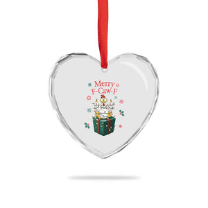 Merry F-Caw-F Chicken Heart Crystal Glass Ornament Funny Christmas Gift TS12 Print Your Wear