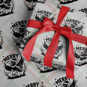 Merry F Caw F Christmas Raven Wrapping Paper Roll Funny Holiday Gift TS12 Christmas Plaid Print Your Wear