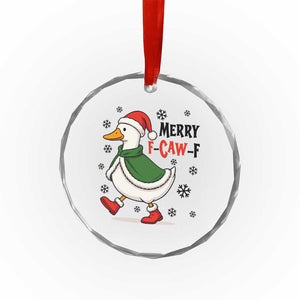 Merry F Caw F Duck Lover Crystal Glass Ornament Funny Christmas Gift TS12 Print Your Wear