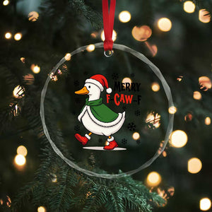 Merry F Caw F Duck Lover Crystal Glass Ornament Funny Christmas Gift TS12 Print Your Wear