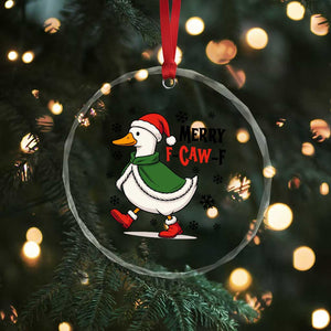 Merry F Caw F Duck Lover Crystal Glass Ornament Funny Christmas Gift TS12 Print Your Wear