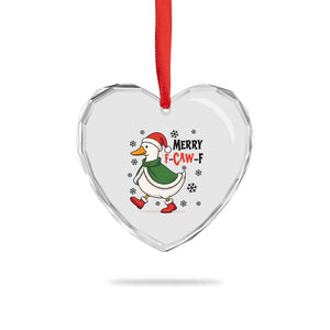 Merry F Caw F Duck Lover Heart Crystal Glass Ornament Funny Christmas Gift TS12 Print Your Wear