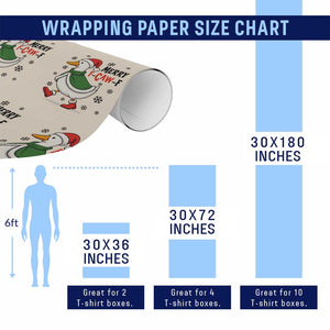 Merry F Caw F Duck Lover Wrapping Paper Roll Funny Christmas Gift TS12 Print Your Wear