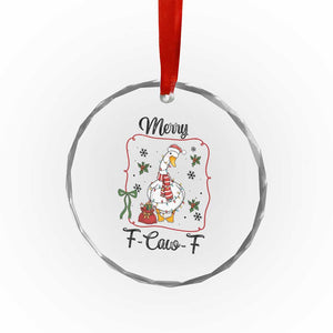 Merry F Caw F Duck Sarcastic Joke Gift Crystal Glass Ornament Funny Christmas Gift TS12 Print Your Wear
