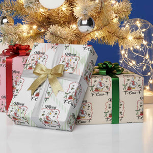 Merry F Caw F Duck Sarcastic Joke Gift Wrapping Paper Roll Funny Christmas Gift TS12 Print Your Wear