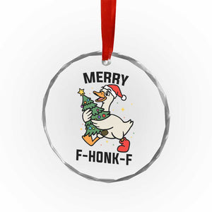 Merry F Caw F Goose Crystal Glass Ornament Funny Christmas Gift TS12 Print Your Wear