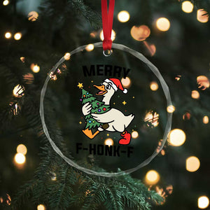Merry F Caw F Goose Crystal Glass Ornament Funny Christmas Gift TS12 Print Your Wear