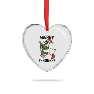 Merry F Caw F Goose Heart Crystal Glass Ornament Funny Christmas Gift TS12 Print Your Wear