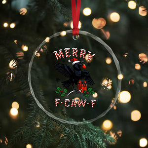 Merry F Caw F Raven Lover Crystal Glass Ornament Funny Holidays Gift TS12 Print Your Wear